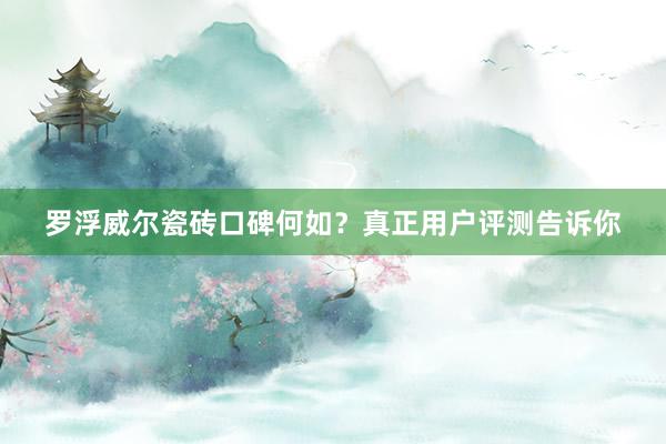 罗浮威尔瓷砖口碑何如？真正用户评测告诉你